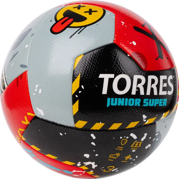 Мяч футб. TORRES Junior-3 Super, F323303, р.3,ПУ,4 сл, 12 п,гибрид.сш, крас-чёрн-сер за 2&nbsp;272.90 ₽ в Омске