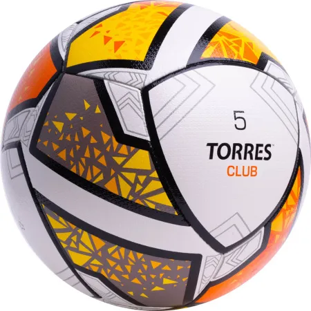 Мяч футб. TORRES Club, F323965, р.5, 10 пан., ПУ, гибрид. сшив, бел-оранж-желт за 2&nbsp;225.30 ₽ купить в Омске