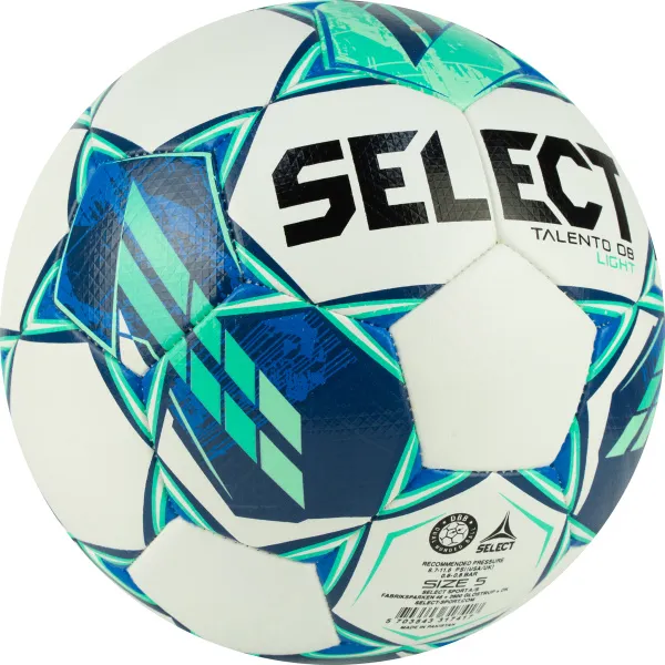 Мяч футб. SELECT Talento DB Light V23, 0775860004, р.5, 32п, ПУ, гибрид.сш, бело-зеленый за 5&nbsp;531.80 ₽ в Омске