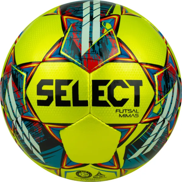 Мяч футзал. SELECT Futsal Mimas, 1053460550, р.4,FIFA Basic, 32 пан, гл.ПУ, руч.сш, жел-сине-красный за 6&nbsp;303.60 ₽ в Омске