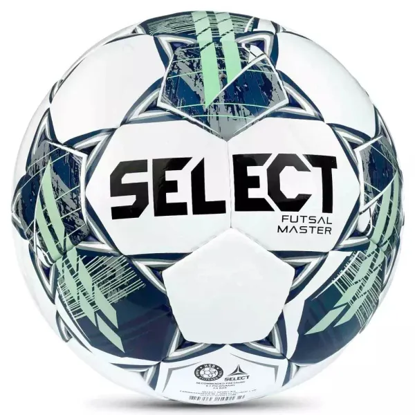 Мяч футзал. SELECT Futsal Master Shiny V22, 1043460004, р.4, Basic,32п, гл.ПУ, руч.сш,бел-син-зел за 7&nbsp;539.50 ₽ в Омске