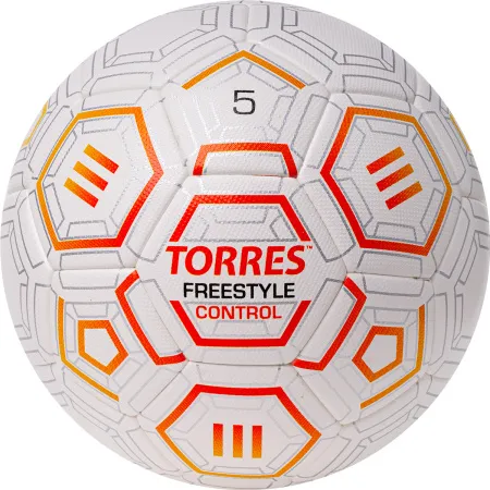 Мяч футб. TORRES Freestyle Control, F3231765, р.5, 32 п.,PU-Microfi, термосшив., бело-оран-сереб за 3&nbsp;464.60 ₽ купить в Омске