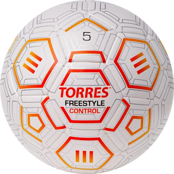 Мяч футб. TORRES Freestyle Control, F3231765, р.5, 32 п.,PU-Microfi, термосшив., бело-оран-сереб за 3&nbsp;464.60 ₽ в Омске