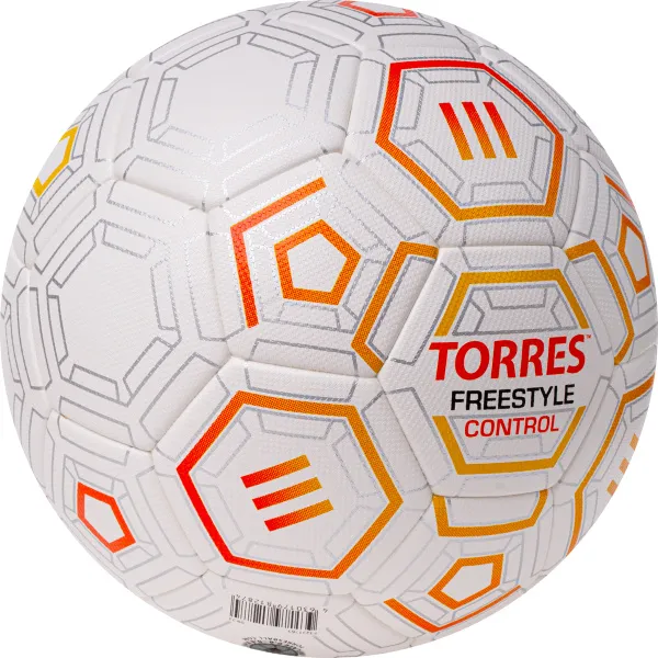 Мяч футб. TORRES Freestyle Control, F3231765, р.5, 32 п.,PU-Microfi, термосшив., бело-оран-сереб за 3&nbsp;464.60 ₽ в Омске