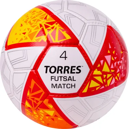 Мяч футзал. TORRES Futsal Match, FS323774, р.4, 32 панели. ПУ,4 подкл.слоя,ручн.сш,бело-крас-жёлт за 2&nbsp;454.80 ₽ купить в Омске